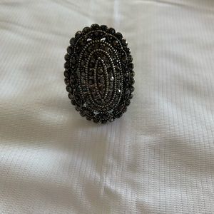 Oval black ring